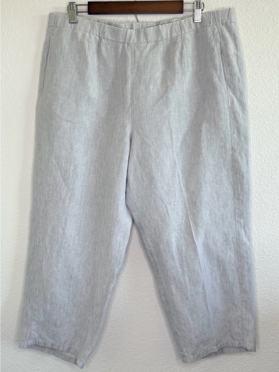 J. Jill Pants - J. Jill Love Linen Pants Sz L Cropped Elastic Waist Neutral Lightweight Casual